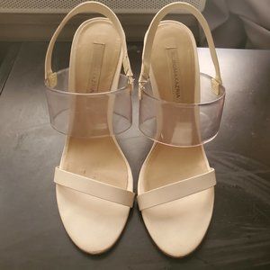 BCBGMaxAzria Jash Nude Vinyl Slingback Heels 9.5M